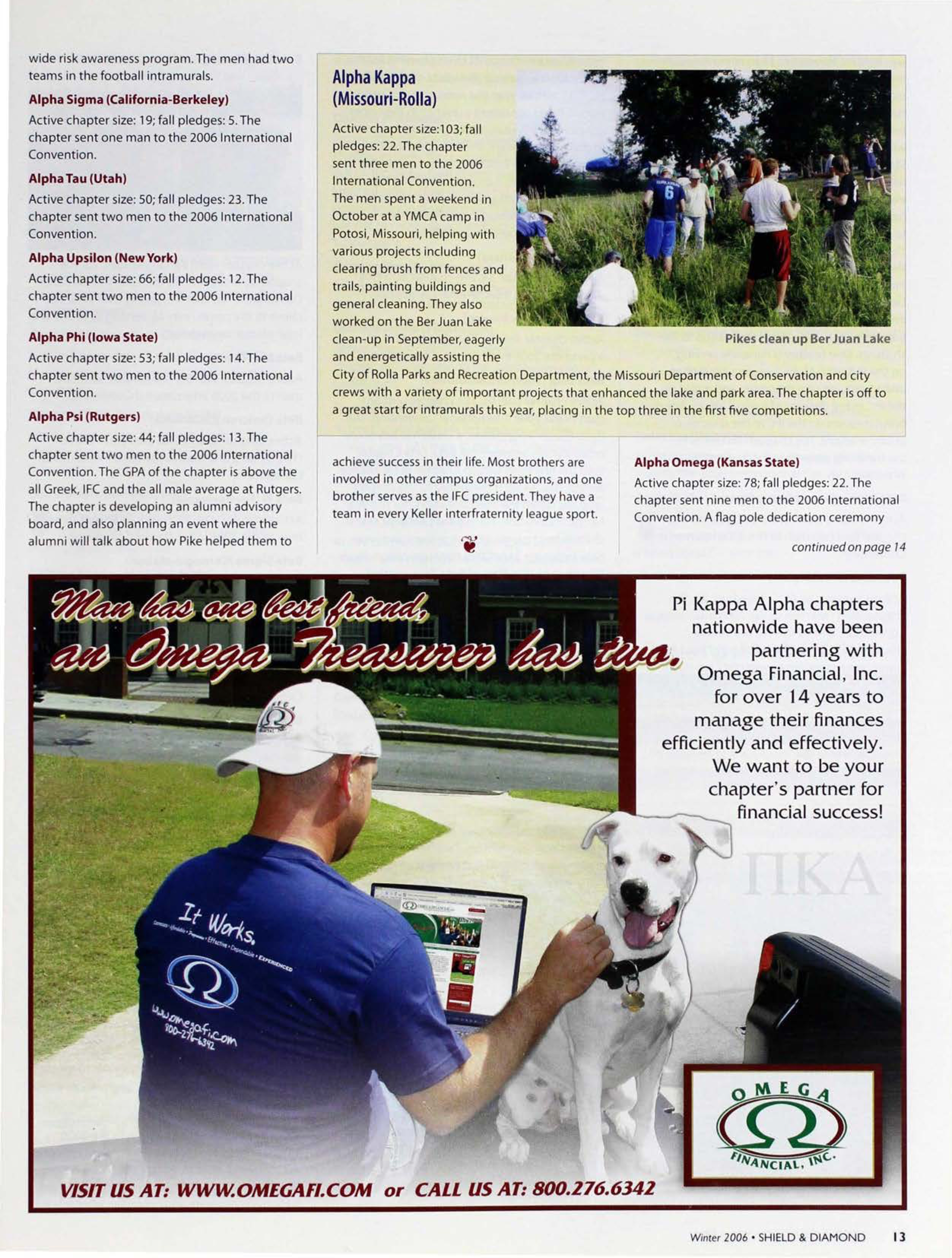 Omega Financial, Inc. Advertisement, Winter 2006